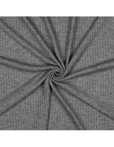 Ribbed lurex knit fabric - Silver gray