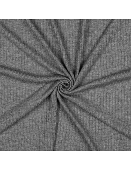 Ribbed lurex knit fabric - Silver gray