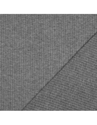 Ribbed lurex knit fabric - Silver gray