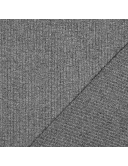 Ribbed lurex knit fabric - Silver gray