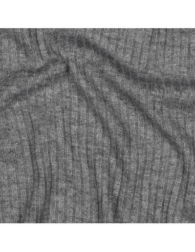 Ribbed lurex knit fabric - Silver gray