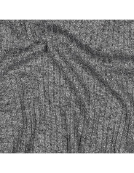 Ribbed lurex knit fabric - Silver gray