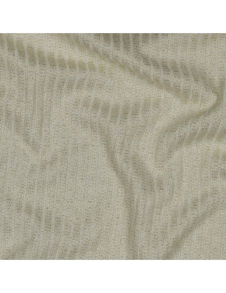 Ribbed lurex knit fabric - Golden ecru