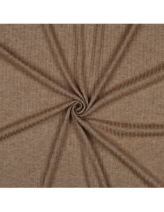Ribbed lurex knit fabric - Golden beige