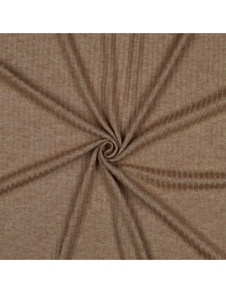 Ribbed lurex knit fabric - Golden beige