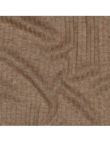 Ribbed lurex knit fabric - Golden beige