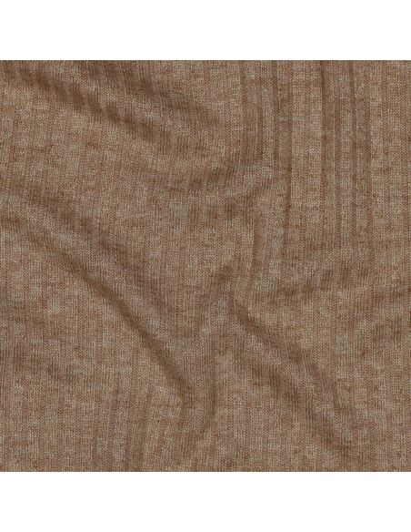 Ribbed lurex knit fabric - Golden beige