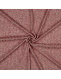 Ribbed lurex knit fabric - Rose gold