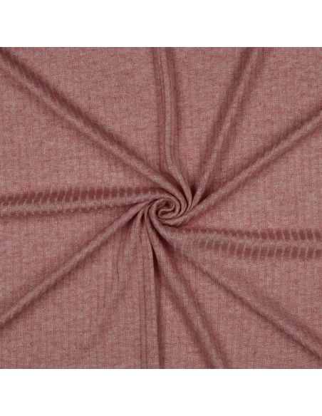 Ribbed lurex knit fabric - Rose gold