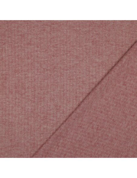 Ribbed lurex knit fabric - Rose gold