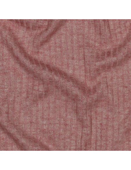 Ribbed lurex knit fabric - Rose gold