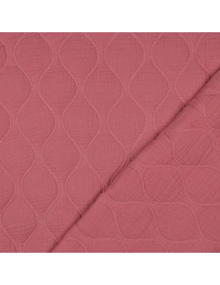 Quilted double gauze duvet fabric - Raspberry