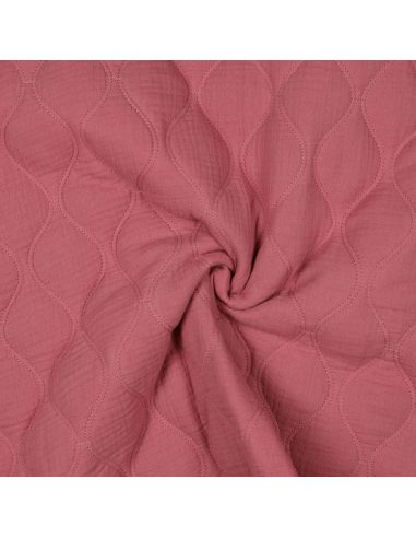 Quilted double gauze fabric - Raspberry