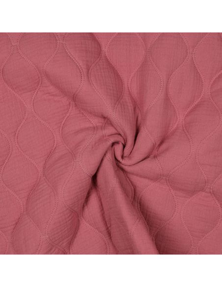 Quilted double gauze fabric - Raspberry
