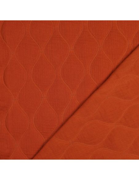 Quilted double gauze fabric - Rust