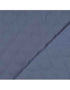 Quilted double gauze fabric - Denim blue