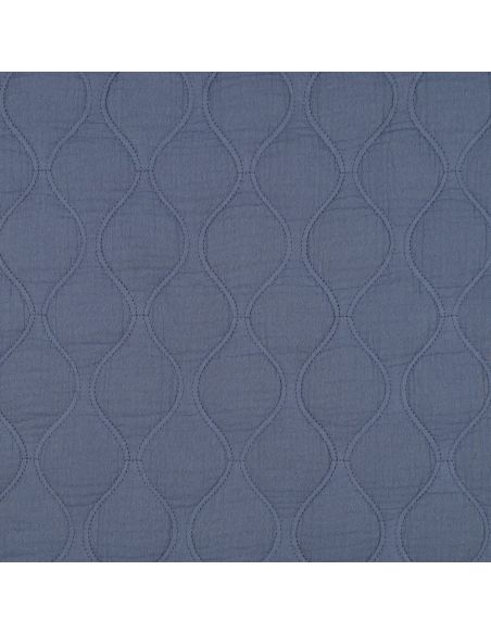 Quilted double gauze fabric - Denim blue