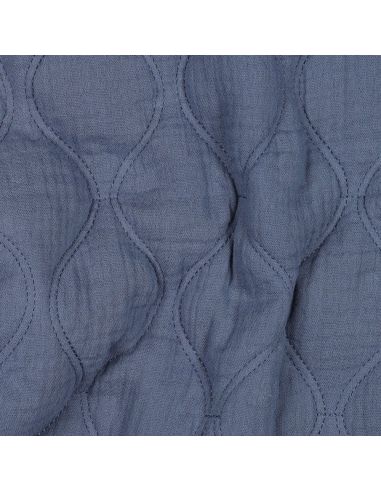 Quilted double gauze fabric - Denim blue