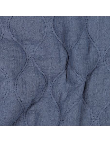 Quilted double gauze fabric - Denim blue