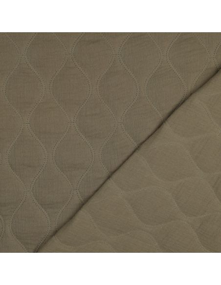 Quilted double gauze fabric - Khaki