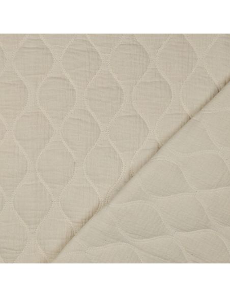 Quilted double gauze fabric - Natural
