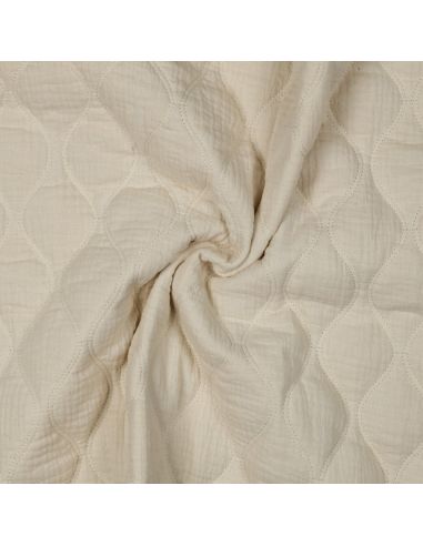 Quilted double gauze fabric - Natural