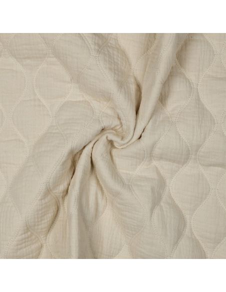 Quilted double gauze fabric - Natural