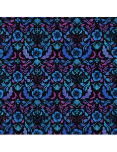 Clara printed jersey fabric - Black background 2