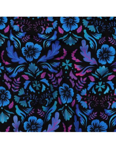 Clara printed jersey fabric - Black background