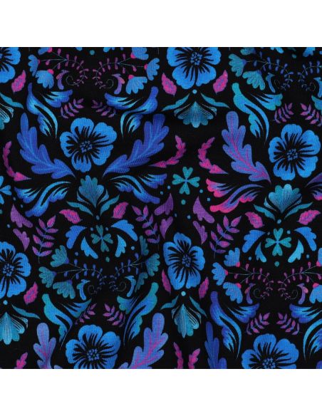 Clara printed jersey fabric - Black background