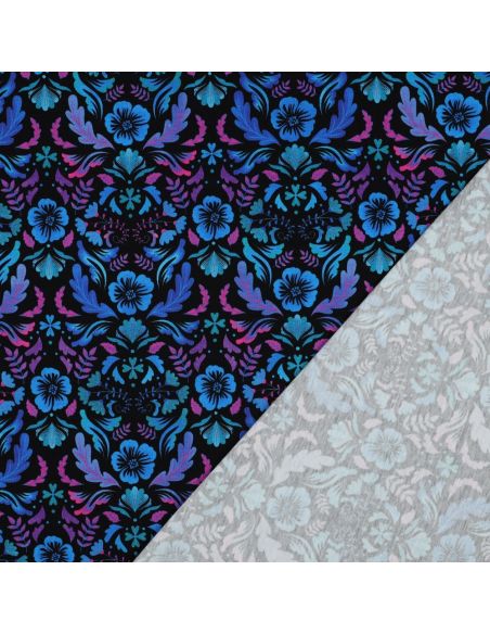 Clara printed jersey fabric - Black background