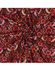 Clara printed jersey fabric - Red background
