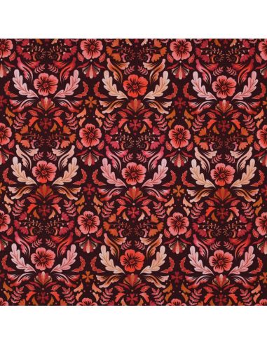 Clara printed jersey fabric - Red background