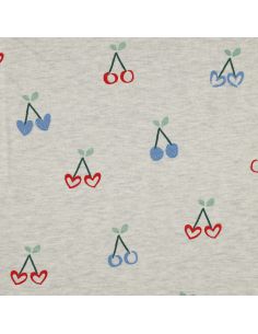 Glitter cherry mixed sweatshirt fabric - Ecru 2