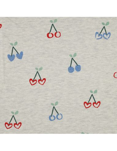 Glitter cherry mixed sweatshirt fabric - Ecru