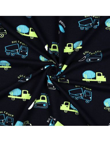 Lightweight construction machinery sweatshirt fabric - Navy blue