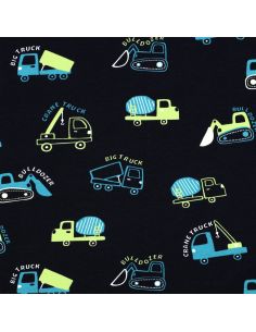 Lightweight construction machinery sweatshirt fabric - Navy blue 2