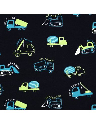 Lightweight construction machinery sweatshirt fabric - Navy blue