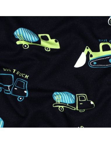 Lightweight construction machinery sweatshirt fabric - Navy blue