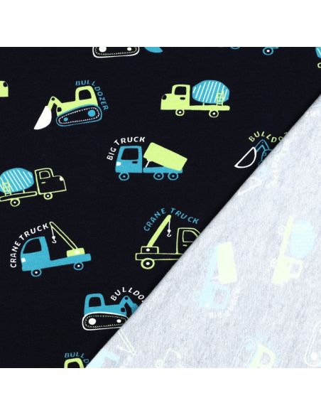 Lightweight construction machinery sweatshirt fabric - Navy blue