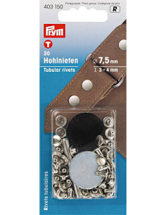 Set of 20 tubular rivets with 3-4 mm drilling tool