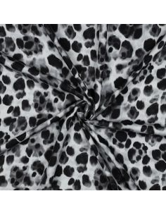 Viscose fabric with satin effect - Black animal