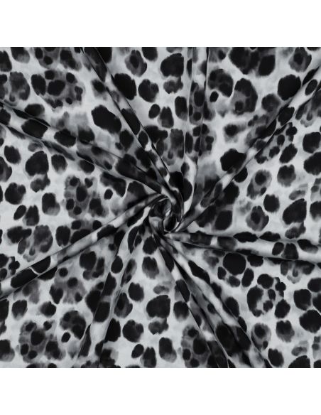 Viscose fabric with satin effect - Black animal