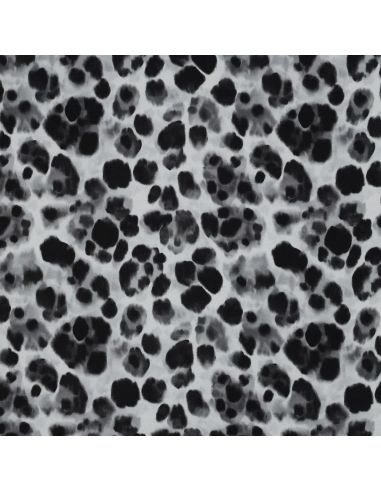 Viscose fabric with satin effect - Black animal