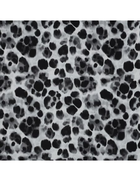 Viscose fabric with satin effect - Black animal