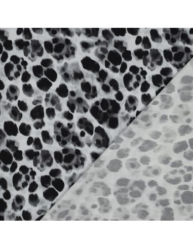 Viscose fabric with satin effect - Black animal