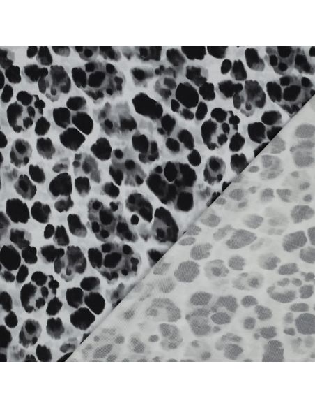 Viscose fabric with satin effect - Black animal