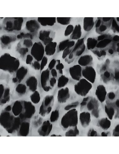 Viscose fabric with satin effect - Black animal
