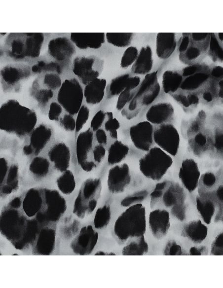 Viscose fabric with satin effect - Black animal