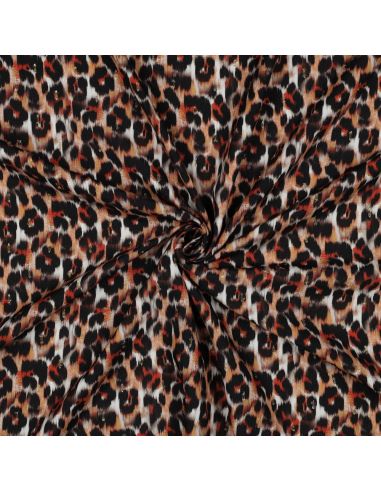 Viscose lurex fabric - Brown animal